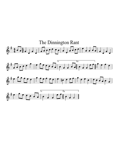 The Dinnington Rant sheet music preview