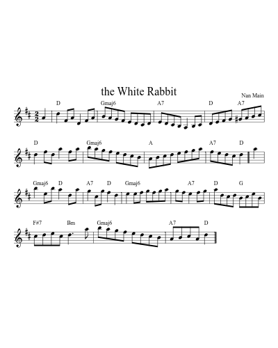 the White Rabbit sheet music preview
