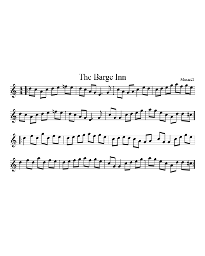 The Barge Inn sheet music preview