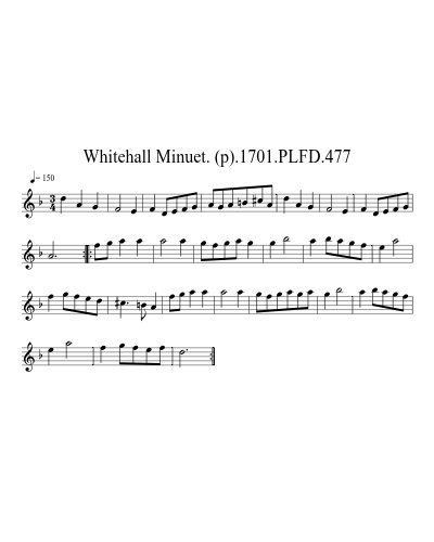 Whitehall Minuet. (p).1701.PLFD.477 preview
