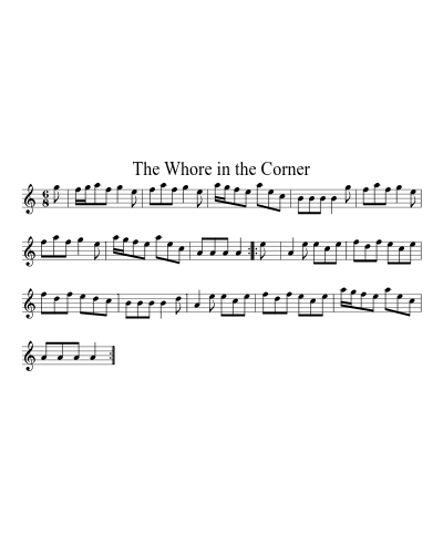 The Whore in the Corner sheet music preview