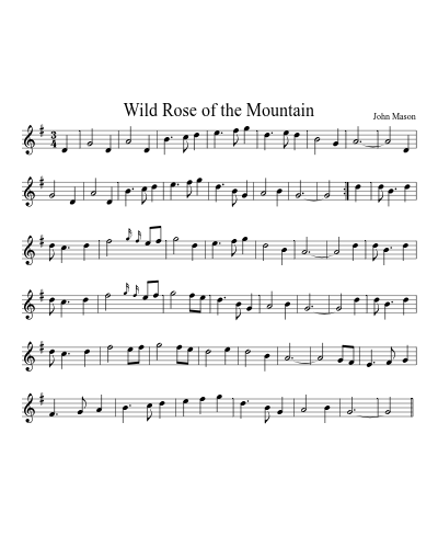 Wild Rose of the Mountain (Version 6) sheet music preview