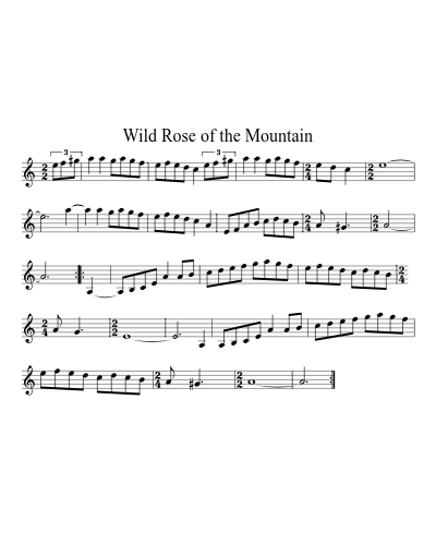 Wild Rose of the Mountain (Version 7) sheet music preview