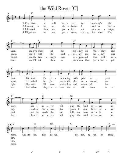 the Wild Rover    [C]