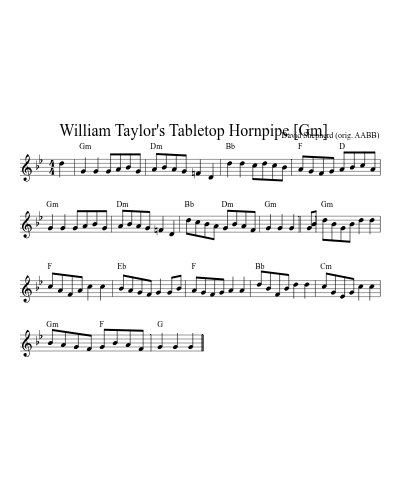 William Taylor's Tabletop Hornpipe    [Gm] preview