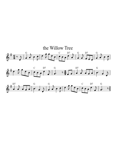 The Willow Tree (Version 5) sheet music preview