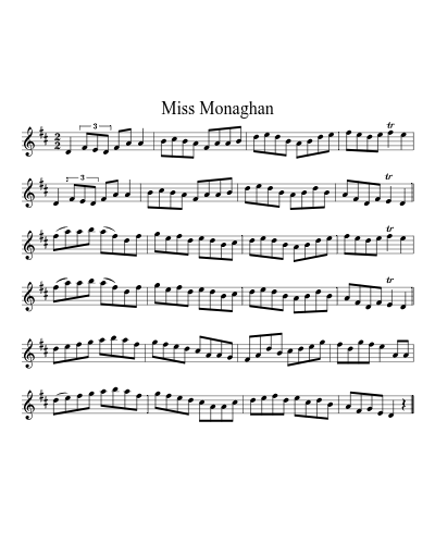 Miss Monaghan (Version 4) sheet music preview