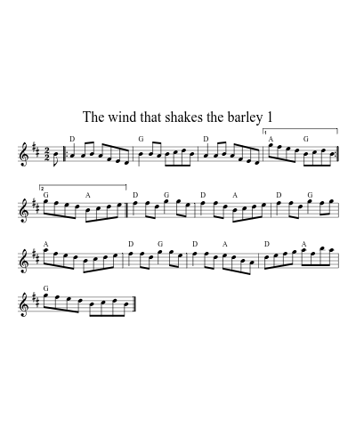 The wind that shakes the barley 1 (Version 2) sheet music preview