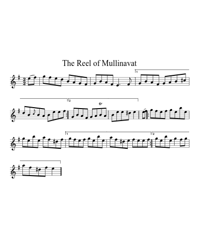 The reel of Mullinavat (Version 2) sheet music preview