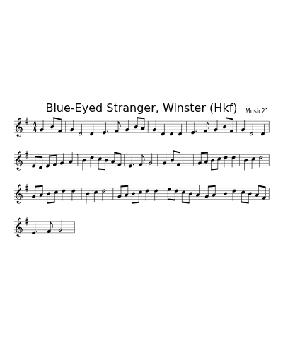 Blue-Eyed Stranger, Winster (Hkf)