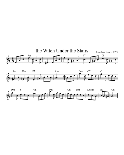 the Witch Under the Stairs sheet music preview