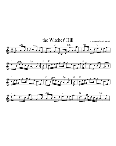 the Witches' Hill sheet music preview