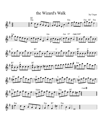 the Wizard's Walk (Wizards Walk) sheet music preview