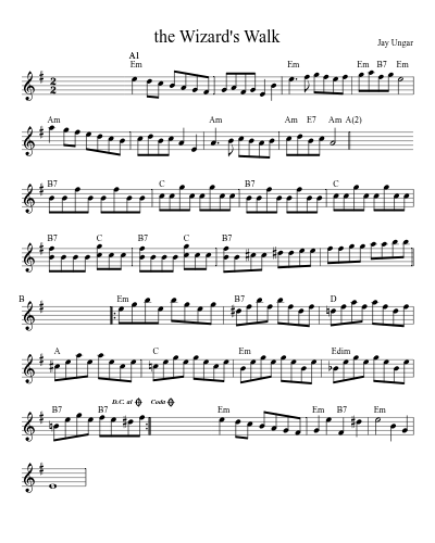 the Wizard's Walk (Version 7) sheet music preview
