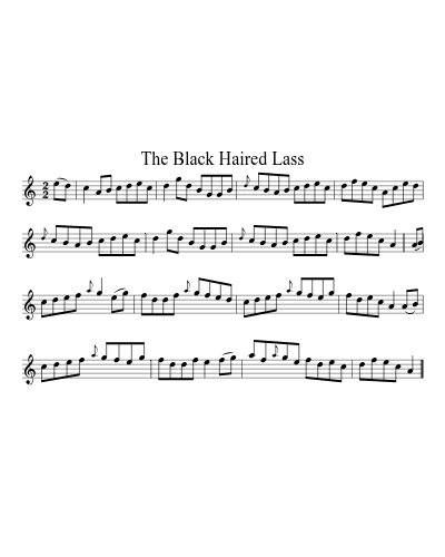 The black haired lass (Version 2) sheet music preview
