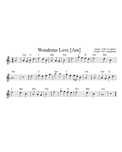 Wondrous Love    [Am]