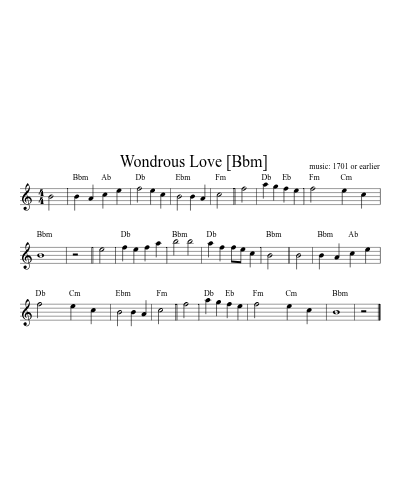 Wondrous Love    [Bbm] (Version 2)