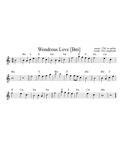 Wondrous Love    [Bm] (Version 2)