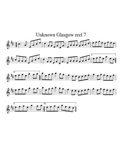 Unknown Glasgow reel 7 sheet music preview