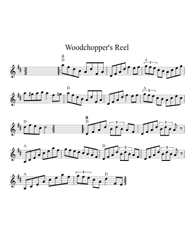 Woodchopper's Reel (Version 8) sheet music preview