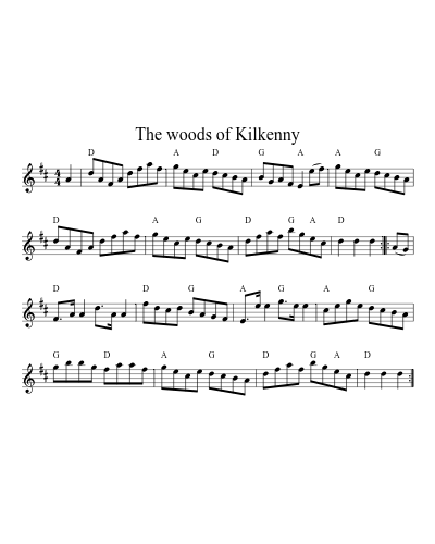 The woods of Kilkenny (Version 4) sheet music preview