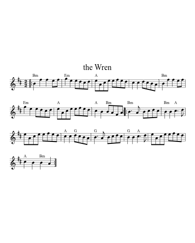 the Wren (Version 3) sheet music preview