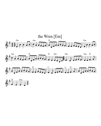 the Wren  [Em] (Version 6) sheet music preview