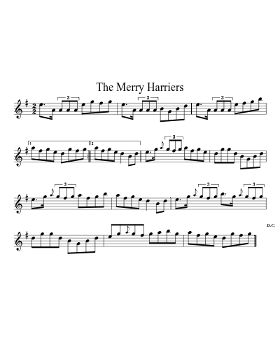 The Merry Harriers (Version 2) sheet music preview