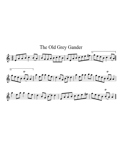The old grey gander (Version 2) sheet music preview