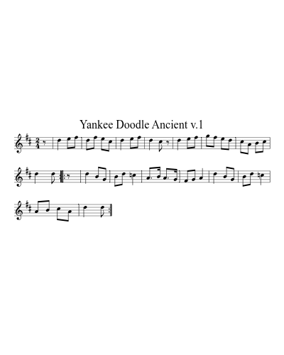 Yankee Doodle Ancient v.1 (Version 3) sheet music preview