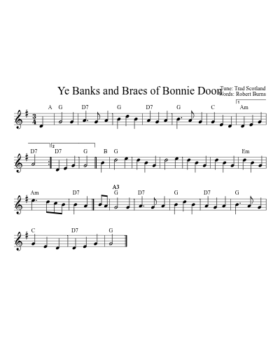 Ye Banks and Braes of Bonnie Doon (Version 6)