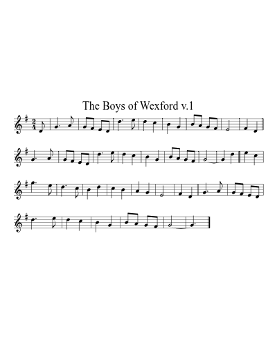 The Boys of Wexford v.1 (Year Of The French) sheet music preview