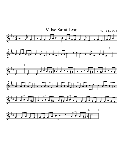 Valse Saint Jean sheet music preview