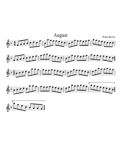 August (Version 2) sheet music preview