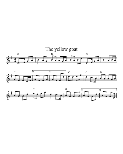 The yellow goat (Version 2) sheet music preview