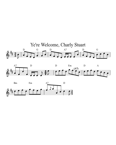 Ye're Welcome, Charly Stuart (Version 2) preview
