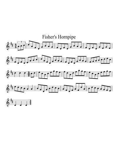 Fisher's hornpipe (Version 3) sheet music preview