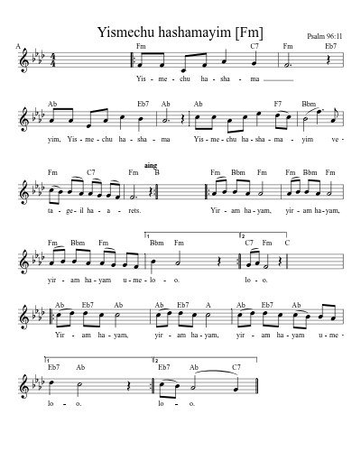 Yismechu hashamayim [Fm] (Version 2)