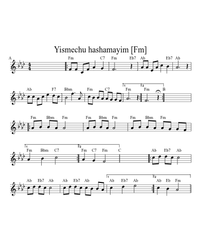 Yismechu hashamayim [Fm] (Version 3)