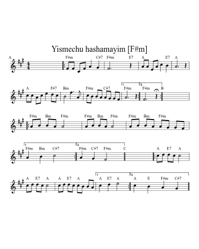 Yismechu hashamayim [F#m] (Version 2)