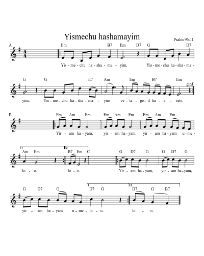 Yismechu hashamayim (Version 4)
