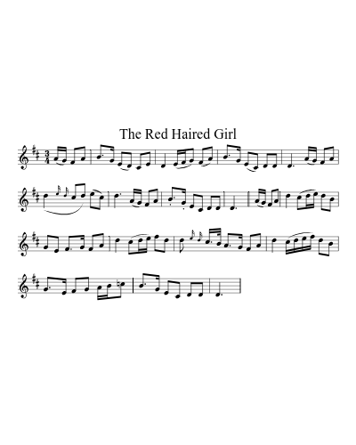 The Red Haired Girl (Version 2) sheet music preview
