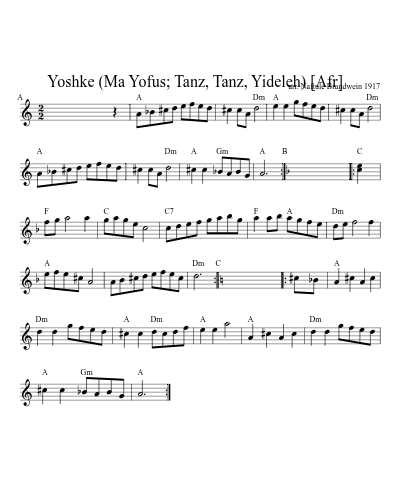Yoshke (Ma Yofus; Tanz, Tanz, Yideleh)   [Afr]