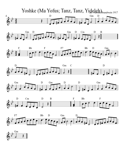 Yoshke (Ma Yofus; Tanz, Tanz, Yideleh) (Version 8) sheet music preview