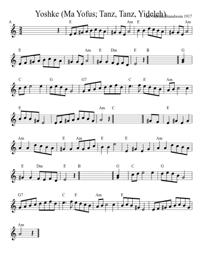 Yoshke (Ma Yofus; Tanz, Tanz, Yideleh) (Version 15) sheet music preview