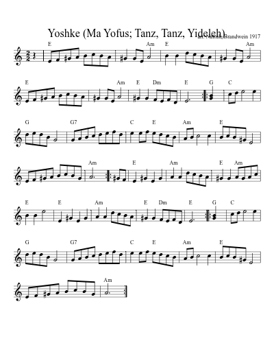 Yoshke (Ma Yofus; Tanz, Tanz, Yideleh) (Version 16) sheet music preview