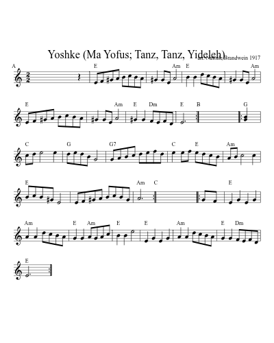 Yoshke (Ma Yofus; Tanz, Tanz, Yideleh) (Version 17) sheet music preview