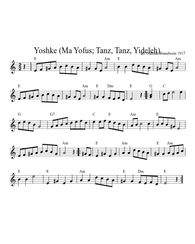 Yoshke (Ma Yofus; Tanz, Tanz, Yideleh) (Version 18) sheet music preview
