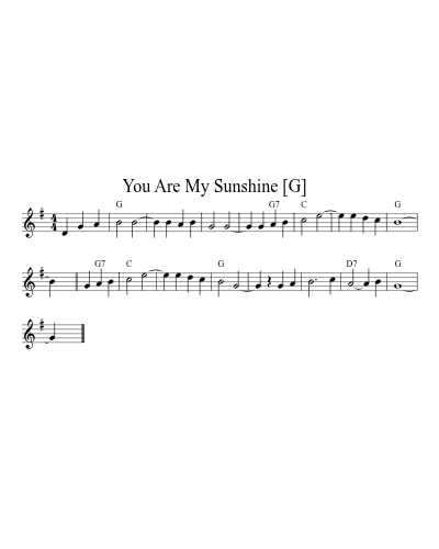 You Are My Sunshine   [G] preview