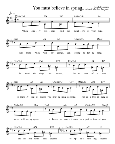 You must believe in spring